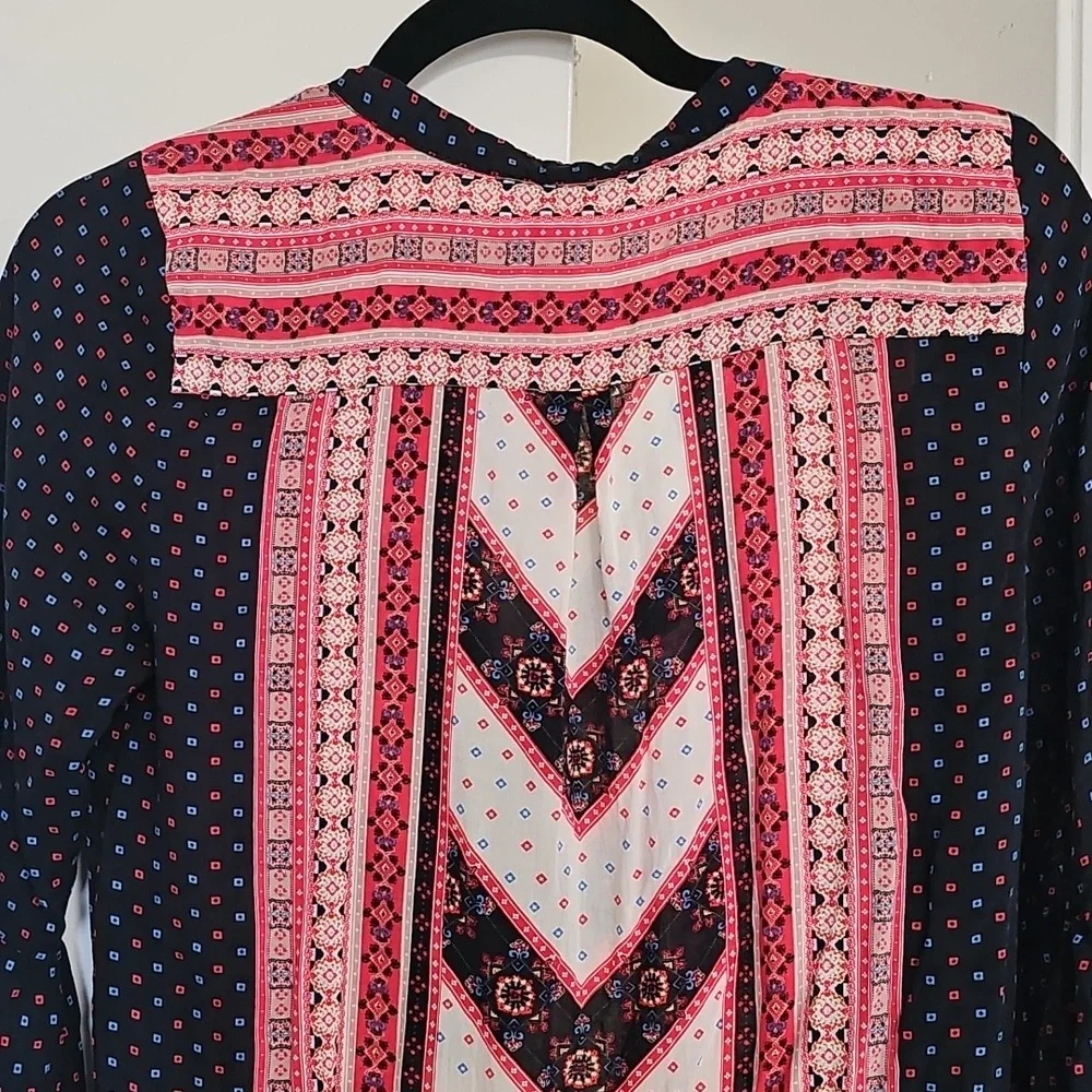 Free People Lightweight Bandana Dress Red/Navy XS